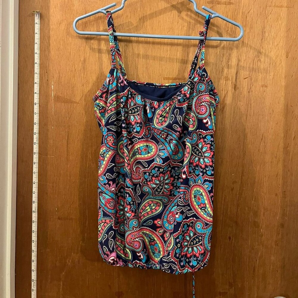 🐻Size M - 24th & Ocean - Blue and Multi-Colored Swim Top